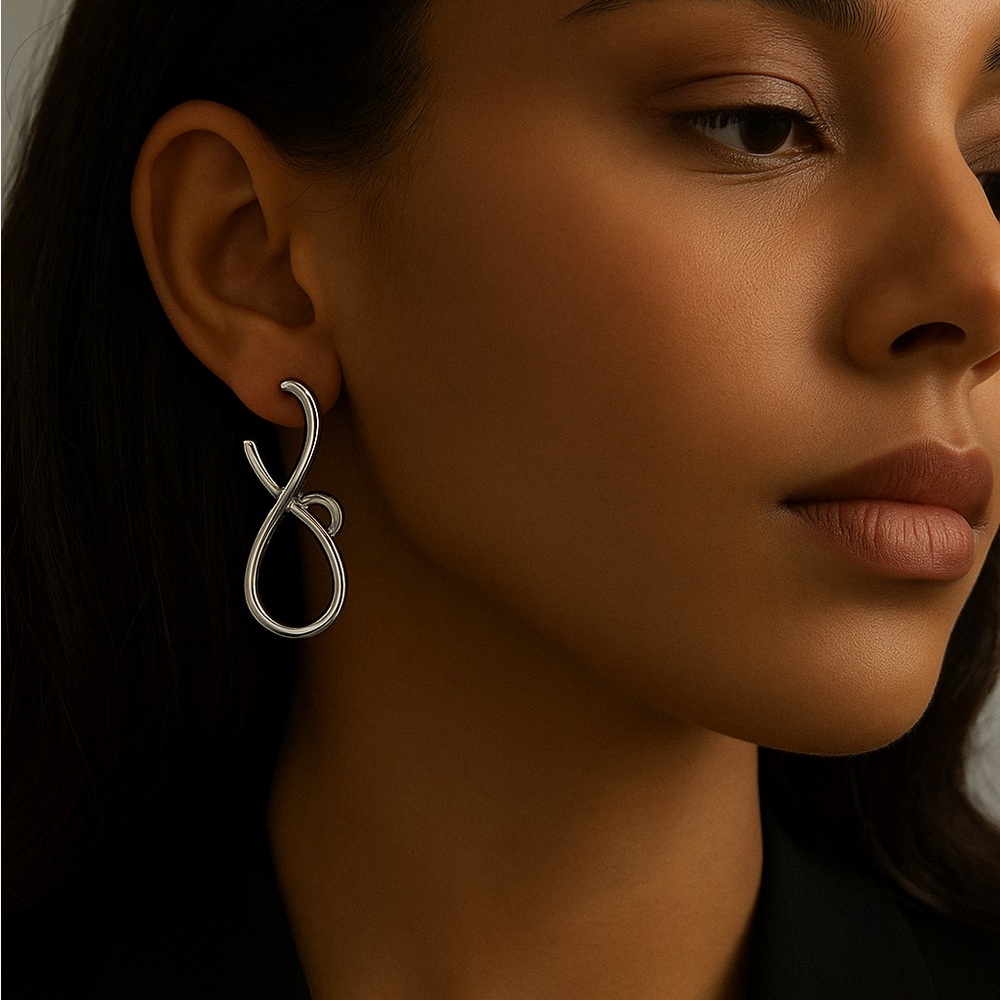 Elegant Silver Loop Earrings